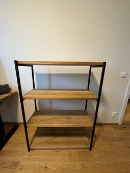 Woodica Regál Loftový dubový 1.2m | 90cm | 4p - masivní dřev - 3