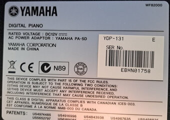 Prodám digitální piano - Clavinova Yamaha YPD 131 - 3