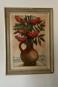 Obraz Jeřabiny- pastelová malba - 3