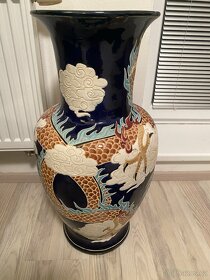 Čínská váza velká s motivem draků 66 cm výška - 3