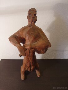 Socha z pálené hlíny - Dudák - 33 cm. - 3