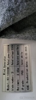 Větrní turbína 10kw 220v s regulátorem nabíjení a dump loade - 3