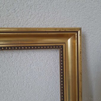 Starý zlatý retro vintage rám 53x45 cm - 3