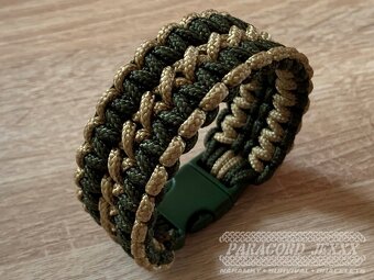 PARACORD náramek (19 cm) oliv - bronze - 3