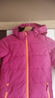 Nádherná malinová krásná bunda s kapucí 122/128 - 3