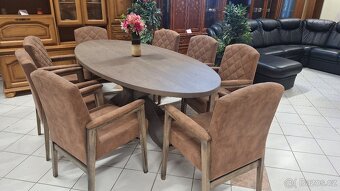 Oválný jídelní stůl + 8 křesel - 3