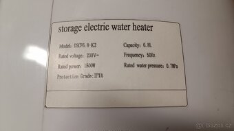 elektrický bojler 6,8L - 3