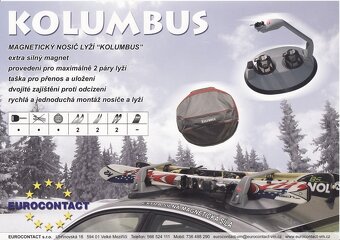 Magnetický nosič lyží KOLUMBUS SKI - 3
