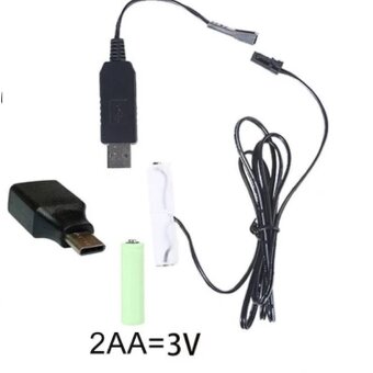 Dummy 2x AA baterie - USB trvalé napájení - 3