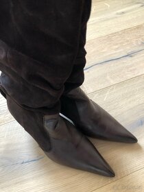 Zara, dámské kožené kozačky, vel.37. - 3