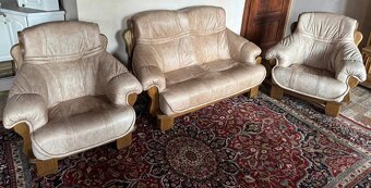 Rustikální dubová světlá sedací souprava, 4982 - 3