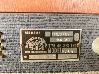 Gramofon Supraphon Model GZ 646 - 3