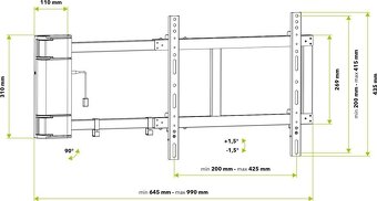 zánovní elektrický držák televize tv AlzaErgo E205B Electric - 3