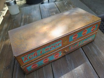 Stará reklamní galanterní Kohinoor skříňka se šuplíky - 3