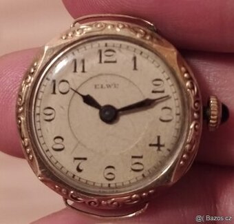 Dámské zlacené mechanické hodinky ELWE 1905 punc 14K 👍👍👍 - 3