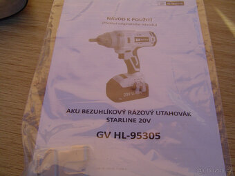 1/2" AKU BEZUHLÍKOVÝ RÁZOVÝ UTAHOVÁK 20V,1000 Nm - 3
