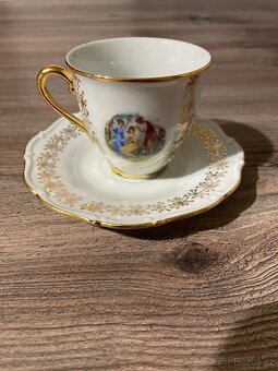 Porcelánový hrnek s podšálkem -top stav - 3