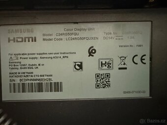 Prodám prohnutý 144hz herní monitor Samsung C24RG50 - 3