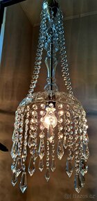 Starožitný celoskleněný lustr, lustřík - 3