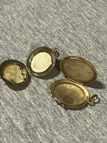 Zlatý medailon dva kusy starožitný - 3
