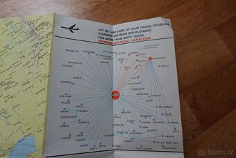 Originální letecká mapa Československých aerolinií (ČSA) - 3