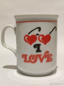 Retro hrnek LOVE, starý hrníček Royal Dux, ČSSR, pošta 69.- - 3