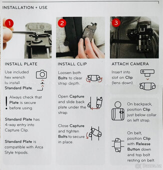 Držák Peak Design Capture Camera Clip (v3) černý - 3
