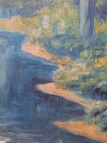 Obraz Řeka ,lužní les, akryl / 49,5 x 40 cm - 3