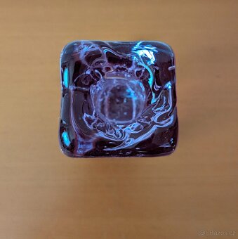 Hutní sklo- růžová Hanuš svíčka se značením - 3