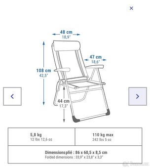 Kempingové skládací a polohovací křeslo - 3