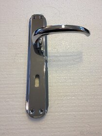 Dveřní klika / kování, stříbrná lesk, rozteč 72mm /21ks - 3
