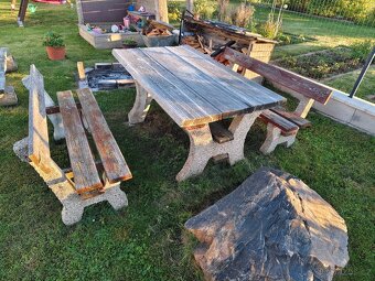 Betonový set stůl + 2x lavice - 3