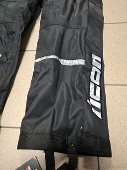 Pánské voděodolné motorkářské kalhoty Icon Patrol černé - 3