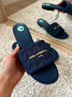 LETNÍ TMAVĚ MODRÉ PANTOFLE / SANDÁLKY KARL LAGERFELD - 3