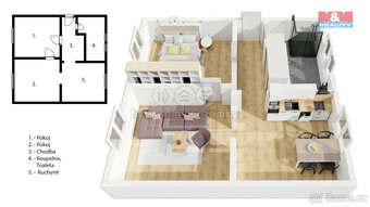 Pronájem bytu 2+1, 54 m², Kolín, ul. Mikoláše Alše - 3