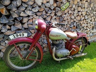 Jawa Pérák 250 po GO motoru s doklady 1951 - 3