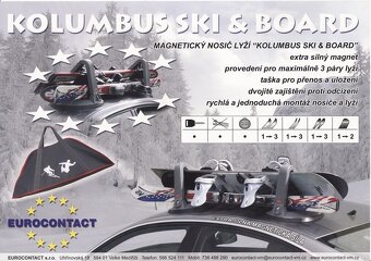 Magnetický nosič lyží KOLUMBUS SKI&BOARD - 3