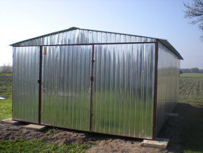 Plechová garáž 3x5m,sedlová střecha,pozinkovaný plech - 3
