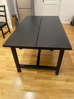 Černý rozkládací jídelní stůl Ikea Nordviken - 3