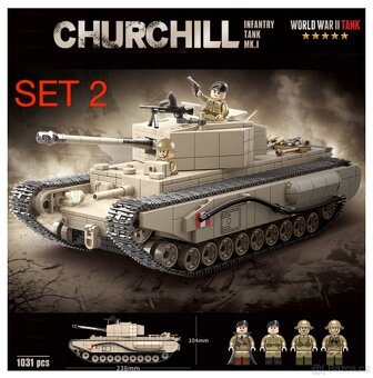 Stavebnice tankov + postavičky - typ lego - nové - 3