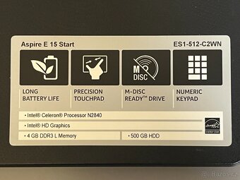 Acer Aspire E 15. Celeron, 4GB RAM, 1TB HDD - 3