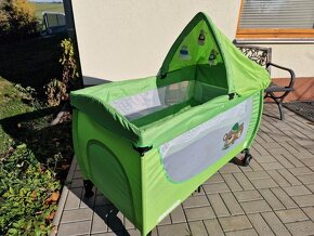 Cestovní postýlka Caretero Grande, zelená barva + matrace - 3