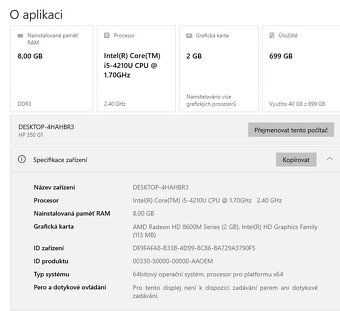 HP 350 G1,i5-4210U,WIN 10,HDD 750GB,RAM 8GB,15.6 palců - 3