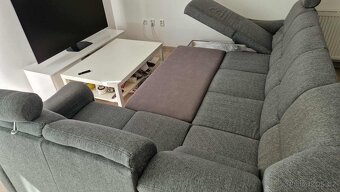Šedá rozkládací sedací souprava s úložným prostorem - 3