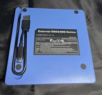 Externí DVD mechanika, Kingbox USB 3.0/Type C modrá - 3
