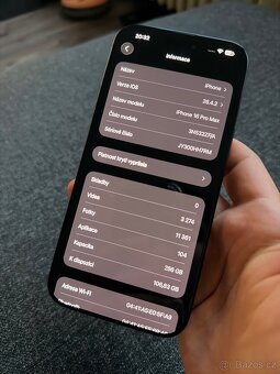 Prodám iPhone 16 Pro Max 256GB černý titan - 3