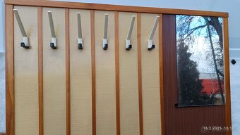 Předsíňová stěna retro se zrcadlem a háčky ,70.léta - 3