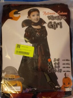 NOVÝ Halloween kostým dívčí upírské šaty - 3