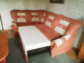 Rohová rozkládací sedačka (gauč) s úložným prostorem - 3