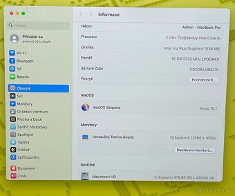 MacBook Pro 2020/16GB RAM/Intel i7/512GB SSD/Záruka - 3